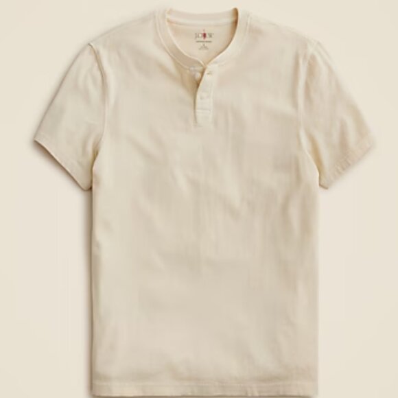 J. Crew Short-sleeve vintage-wash cotton henley - Picture 1 of 6